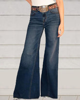 Vintage Jeans mit hoher Taille und weitem Bein